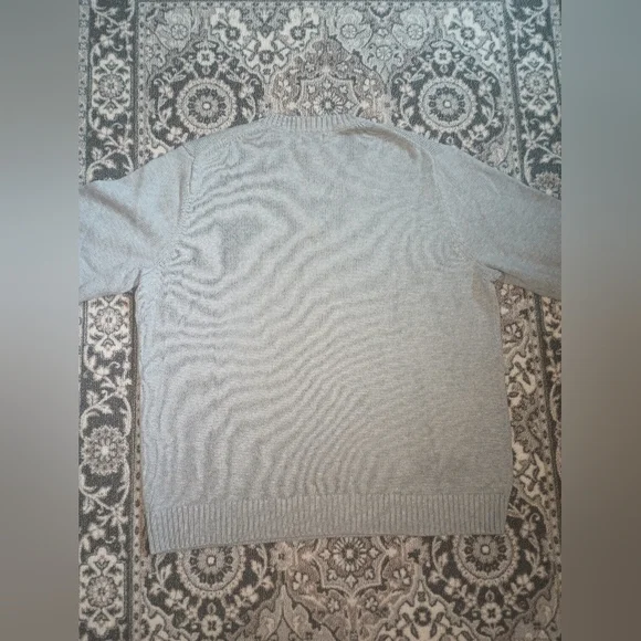 ll Bean Mens V Neck Sweater XL Gray Cotton Heavy Knit Normcore Preppy Outdoor - Picture 5 of 7